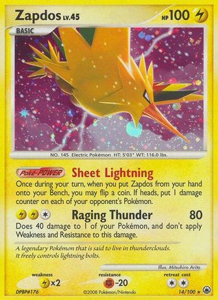 Zapdos 14/100 - Majestic Dawn Holofoil