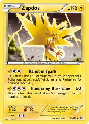 Zapdos 46/113 - Legendary Treasures Reverse Holofoil