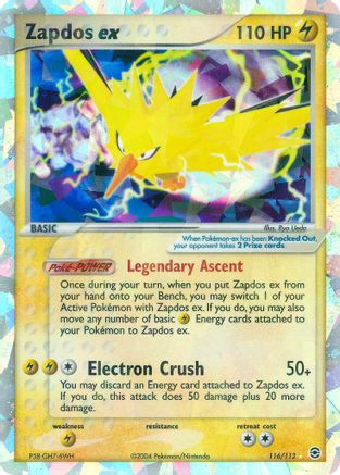 Zapdos ex 116/112 - FireRed & LeafGreen Holofoil