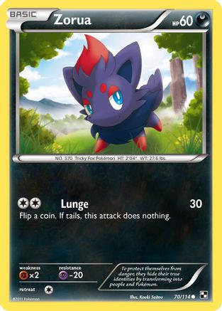 Zorua 70/114 - Black & White Reverse Holofoil