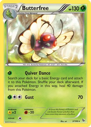 Butterfree 3/106 - Flashfire Reverse Holofoil