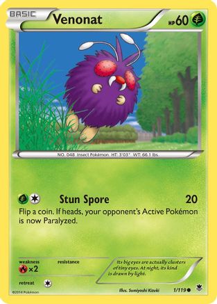 Venonat 1/119 - Phantom Forces Reverse Holofoil