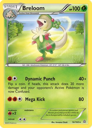 Breloom 16/160 - Primal Clash Reverse Holofoil