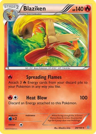 Blaziken 28/160 - Primal Clash Reverse Holofoil