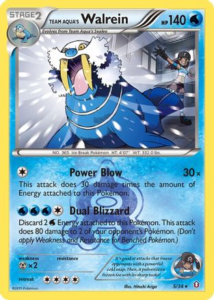 Team Aqua's Walrein 5/34 - Double Crisis Holofoil