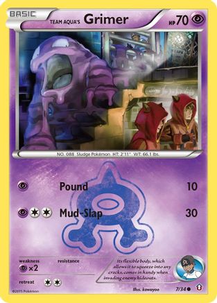 Team Aqua's Grimer 7/34 - Double Crisis Reverse Holofoil