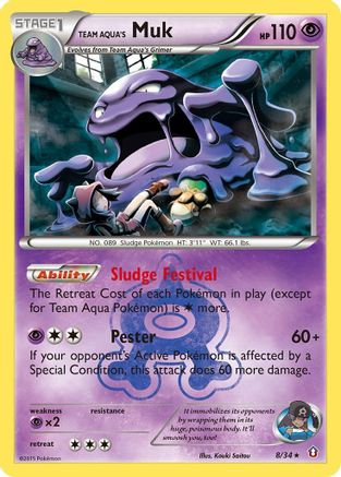 Team Aqua's Muk 8/34 - Double Crisis Reverse Holofoil