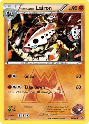 Team Magma's Lairon 13/34 - Double Crisis Reverse Holofoil