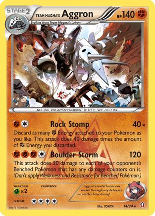 Team Magma's Aggron 14/34 - Double Crisis Reverse Holofoil