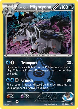 Team Aqua's Mightyena 18/34 - Double Crisis Reverse Holofoil