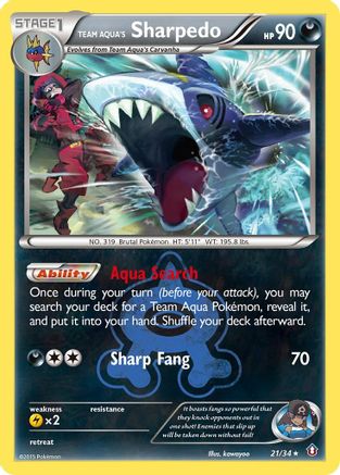 Team Aqua's Sharpedo 21/34 - Double Crisis Reverse Holofoil