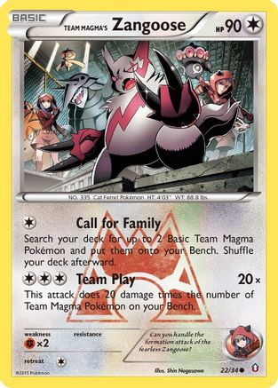 Team Magma's Zangoose 22/34 - Double Crisis Reverse Holofoil