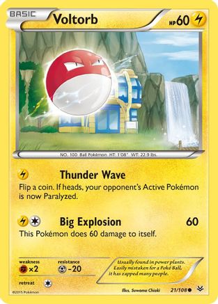 Voltorb 21/108 - Roaring Skies Reverse Holofoil