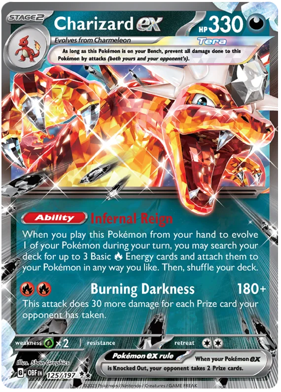 Charizard ex (125/197) Double Rare - Obsidian Flames - PokeRand