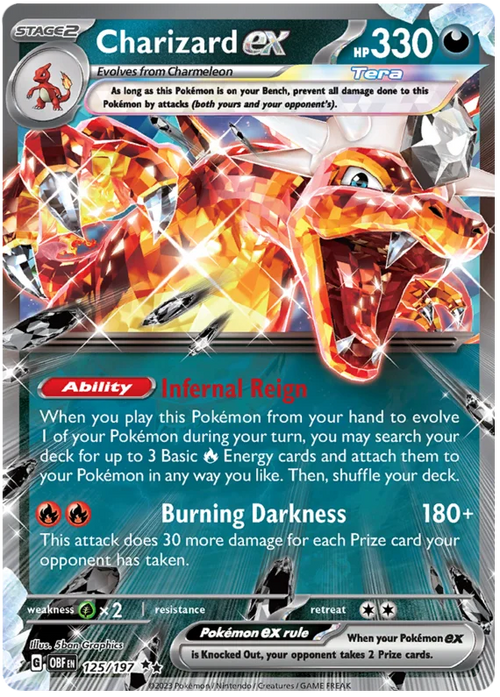 Charizard ex (125/197) Double Rare - Obsidian Flames - PokeRand