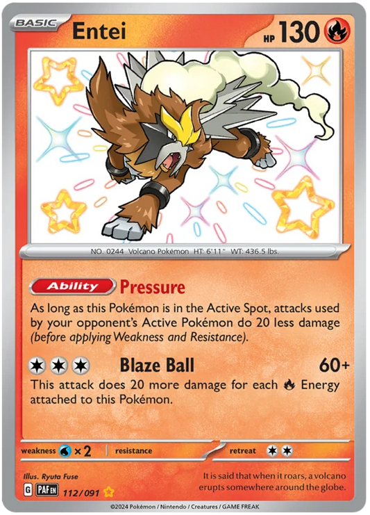 Entei (112/091) Illustrration Rare - Paldean Fates - PokeRand