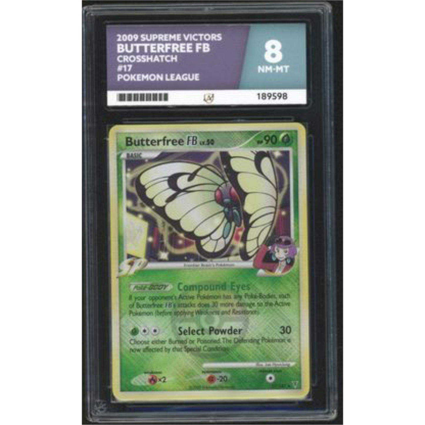 Butterfree FB Crosshatch Holo - 2009 Supreme Victors Pokemon League - ACE 8