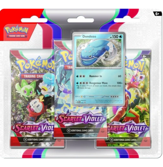 3 Pack Blister (Arcanine & Dondozo) - Scarlet & Violet Base