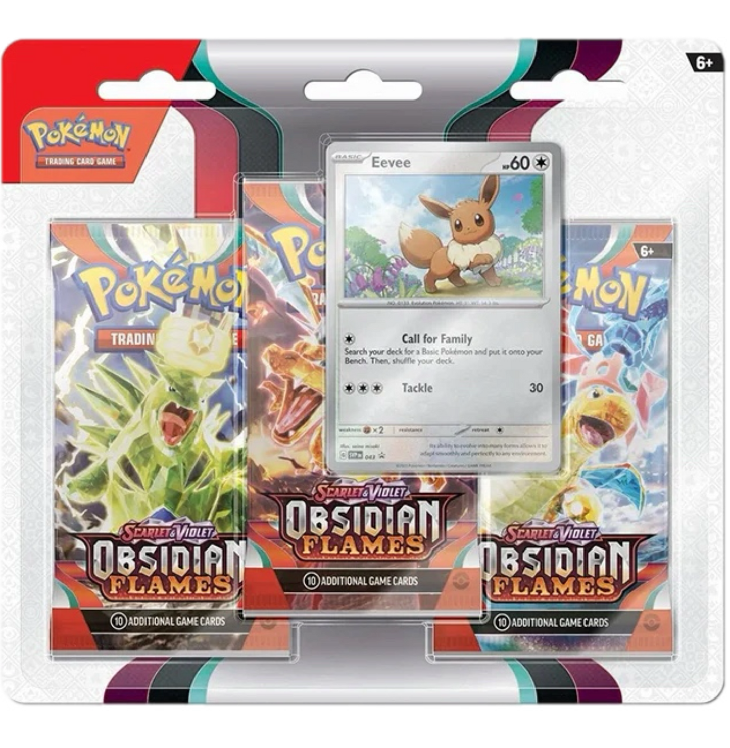 3 Pack Blister - Obsidian Flames - Eevee or Houndstone