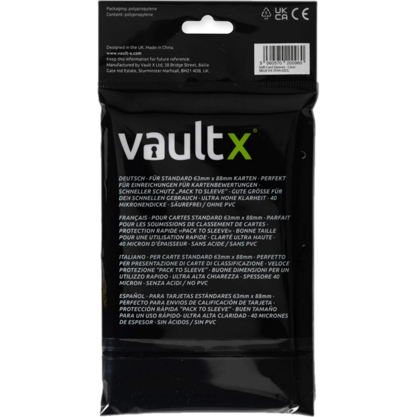 Vault X Soft Card Sleeves - (200 Sleeves)