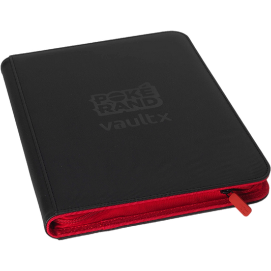 PokeRand Exclusive Vault X Premium eXo-Tec® 9 Pocket Zip Binder (Black & Red)