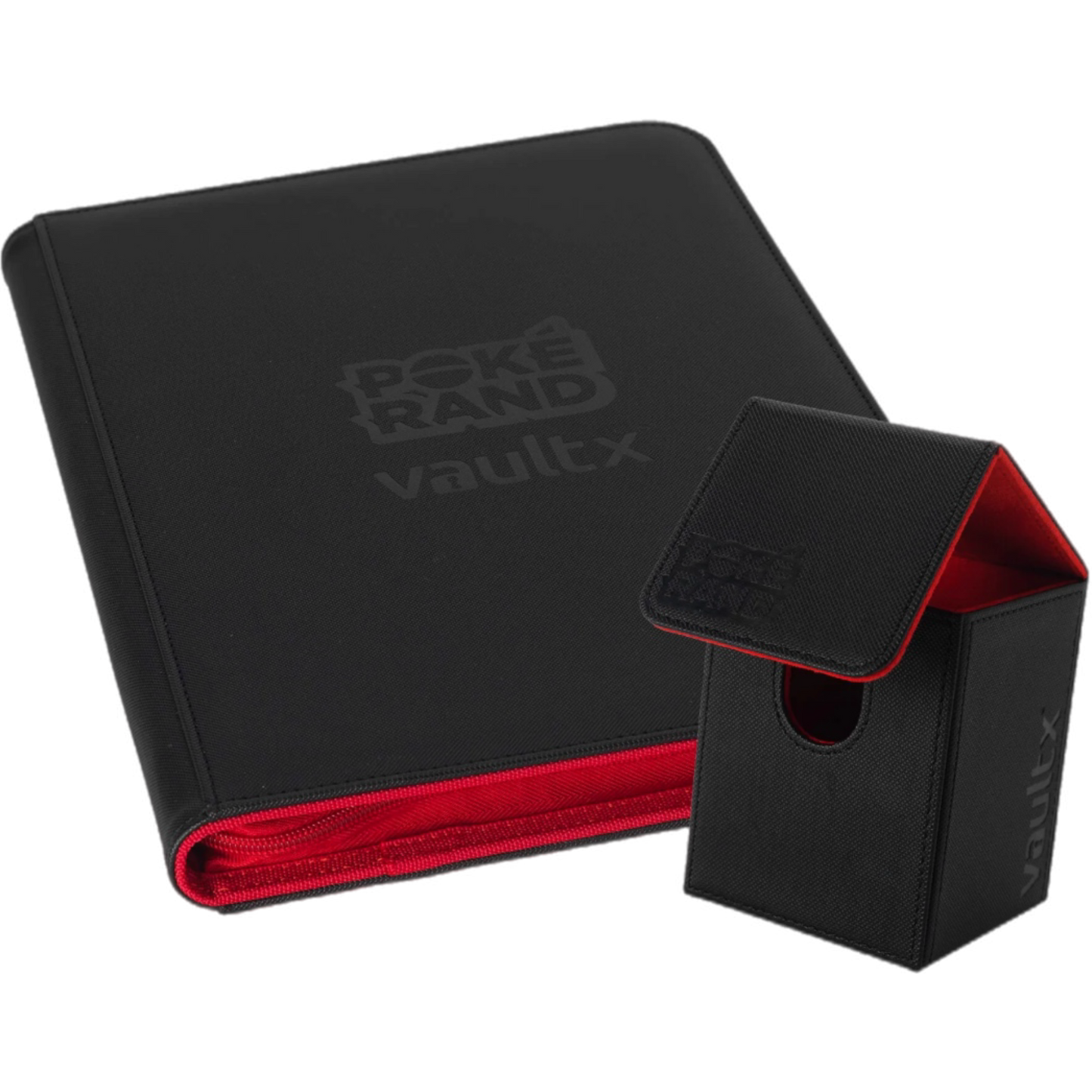 PokeRand Exclusive Vault X ® Premium Large Deck Box (Black & Red)