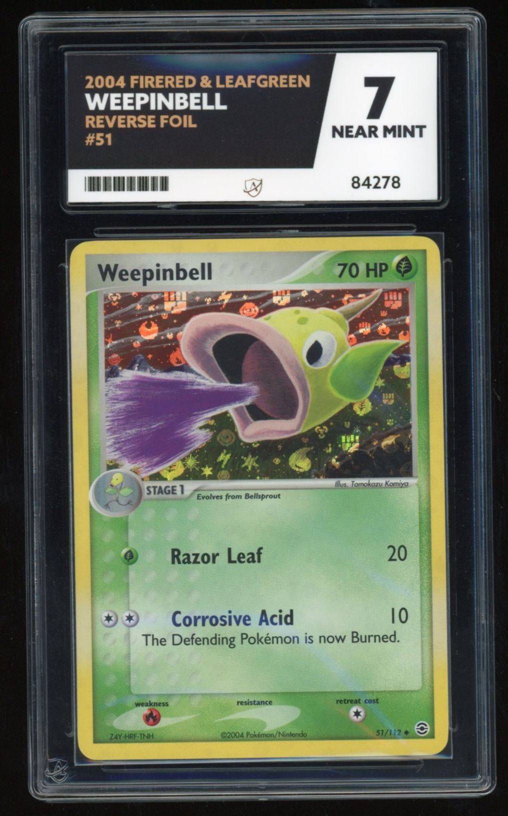 Weepinbell - Reverse Foil - 51/112 - Firered & Leafgreen - ACE 7