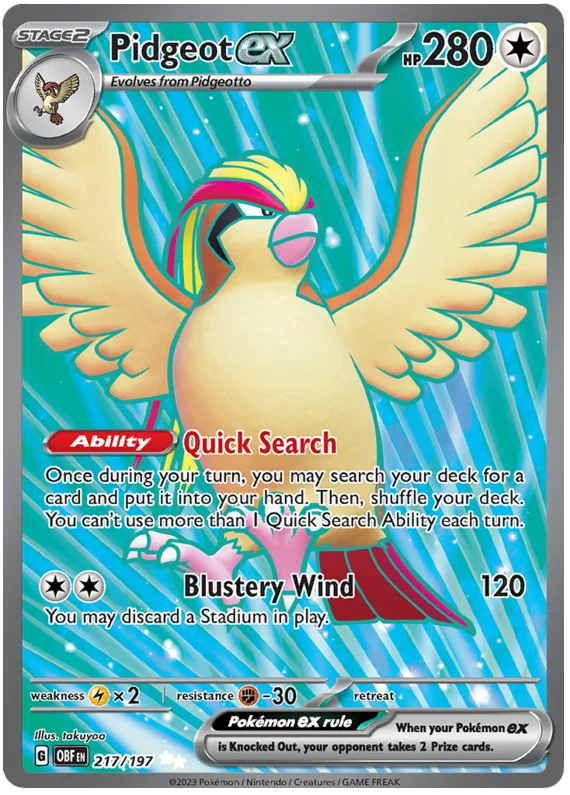 Pidgeot ex (217/197) Ultra Rare - Obsidian Flames - PokeRand