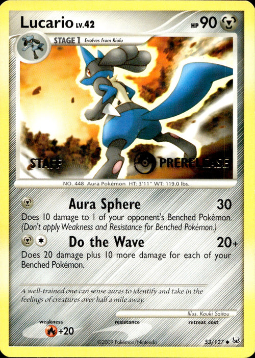 Lucario STAFF (53/127) - Staff Promo - Light Play