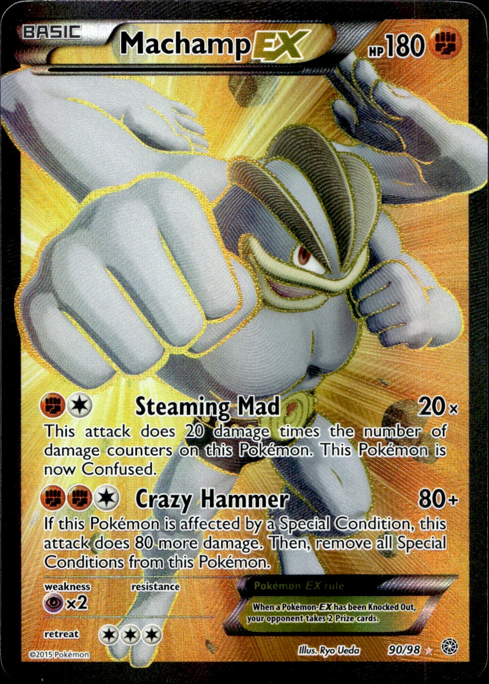 Machamp EX (90/98) - Ancient Origins - Light Play