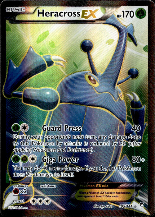 Heracross EX (105/111) - Furious Fists - Light Play