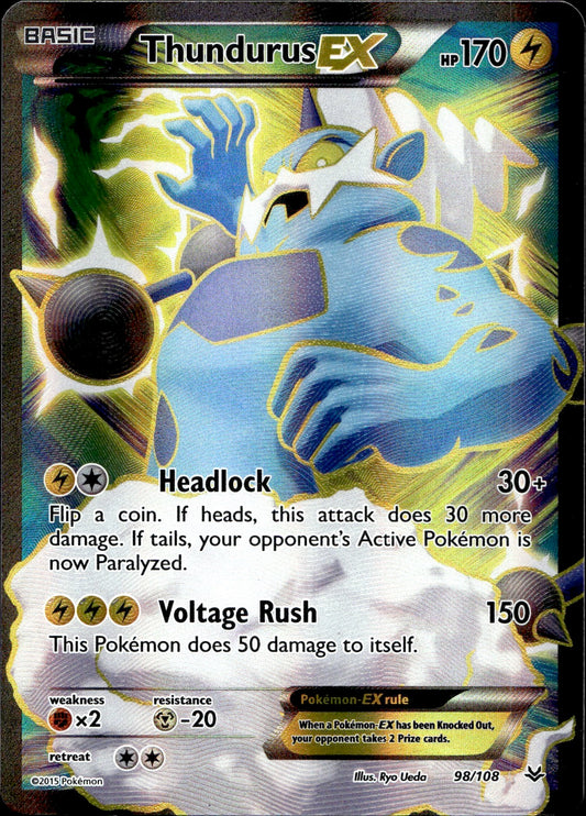 Thundurus EX (98/108) - Roaring Skies - Light Play