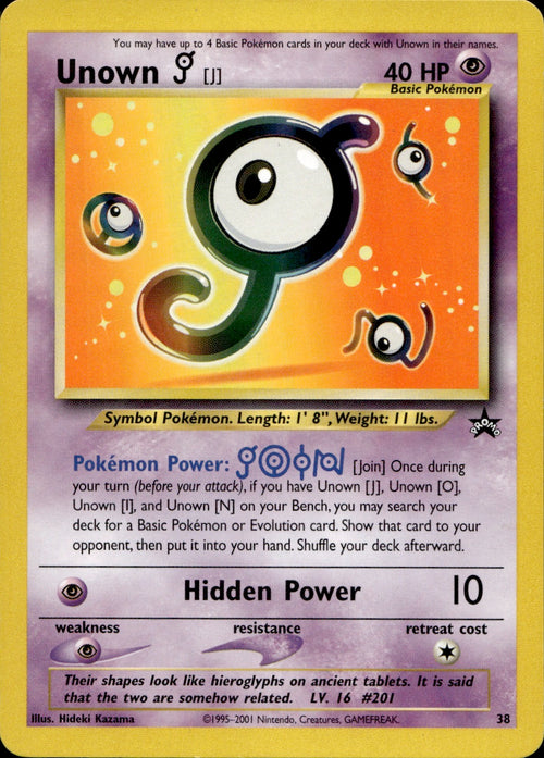 Unown (38) - Black Star Promo - Near Mint