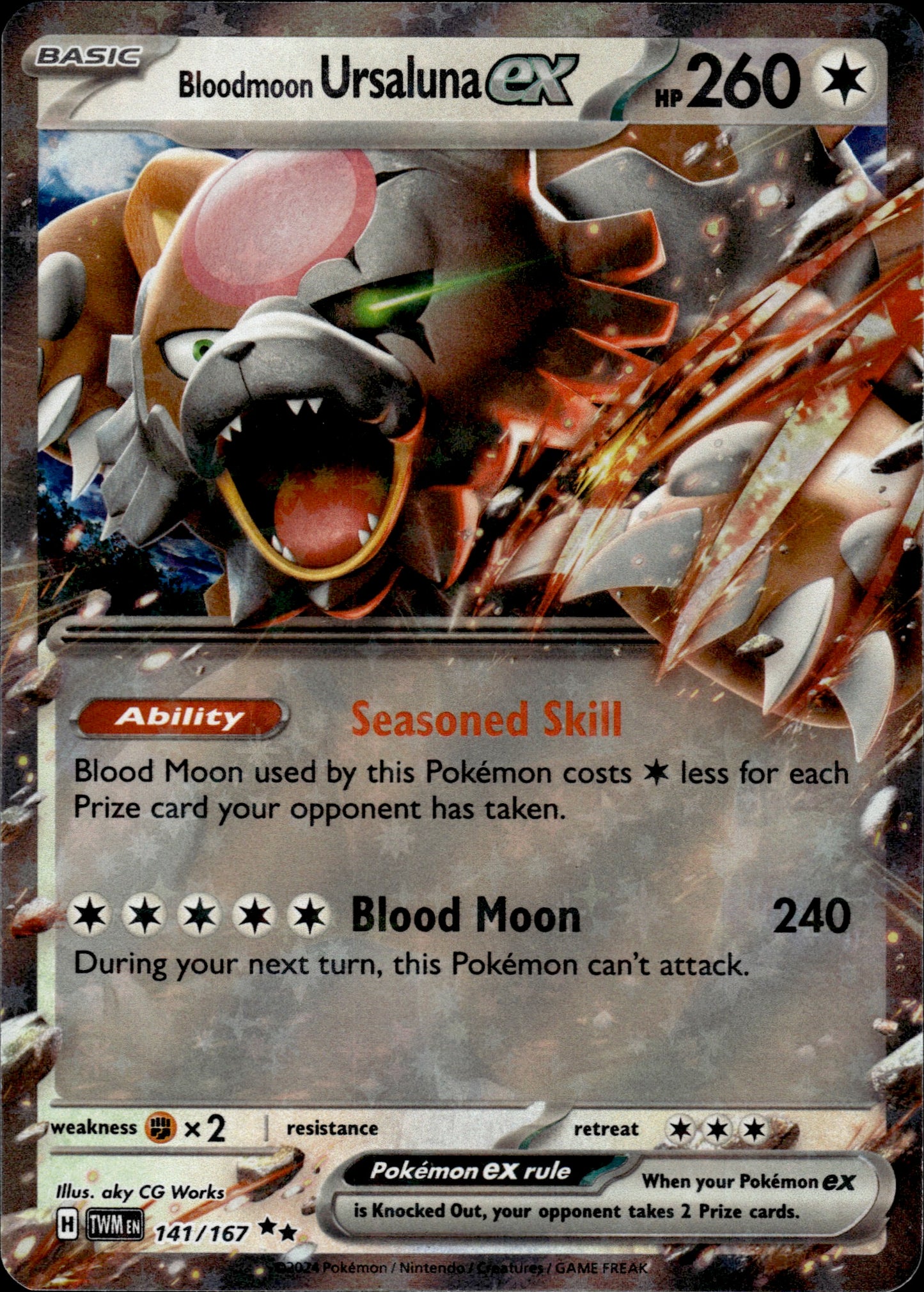 Bloodmoon Ursaluna ex double rare 141/167 - Twilight Masquerade