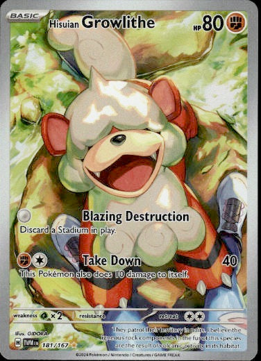 Hisuian Growlithe Illustration Rare Full Art 181/167 - Twilight Masquerade