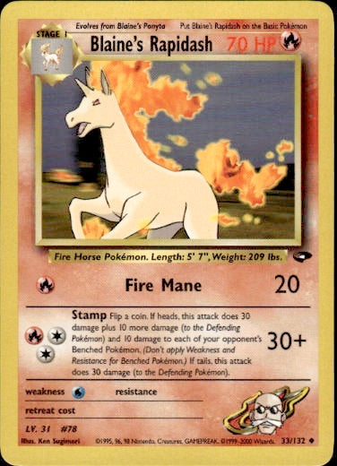 Blaine's Rapidash Uncommon 33/132 Gym Challenge