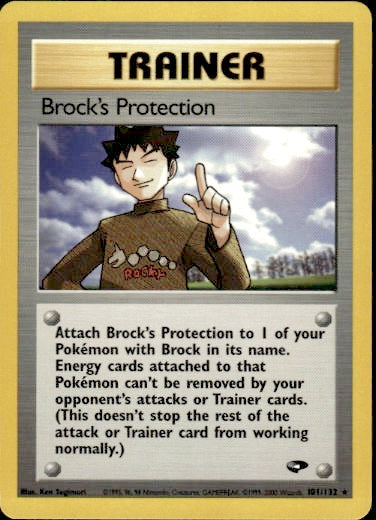 Brock's Protection Trainer Rare 101/132 Gym Challenge