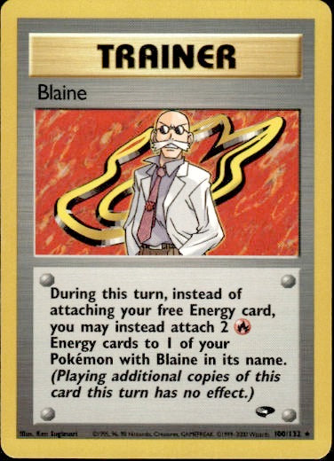 Blaine Trainer Rare 100/132 Gym Challenge