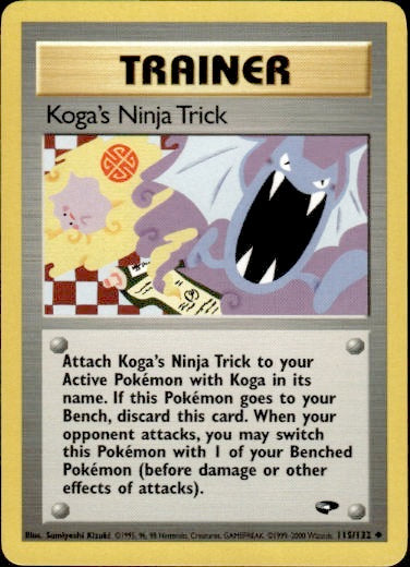 Koga's Ninja Trick Uncommon  115/132 Gym Challenge