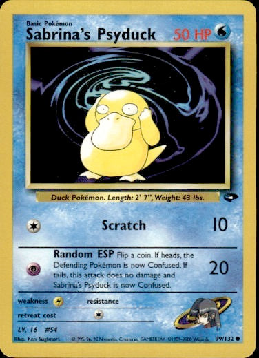 Sabrina's Psyduck Common 99/132 Gym Challenge