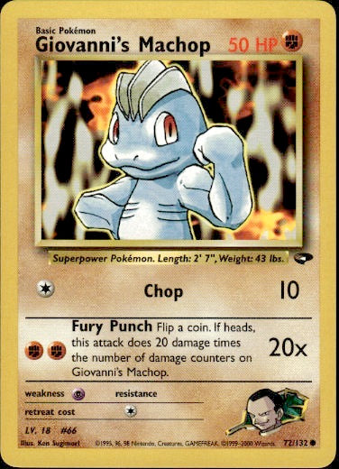 Giovanni's Machop Common 72/132 Gym Challenge