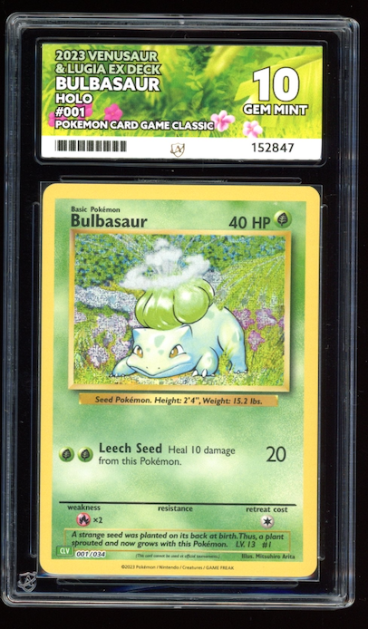 Venusaur & Lugia EX Deck Holo Bulbasaur 001/034  ACE 10 Gem Mint - PokeRand