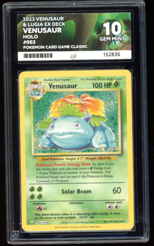 Venusaur & Lugia EX Deck Holo Venuaur Holo 003/034  ACE 10 Gem Mint - PokeRand