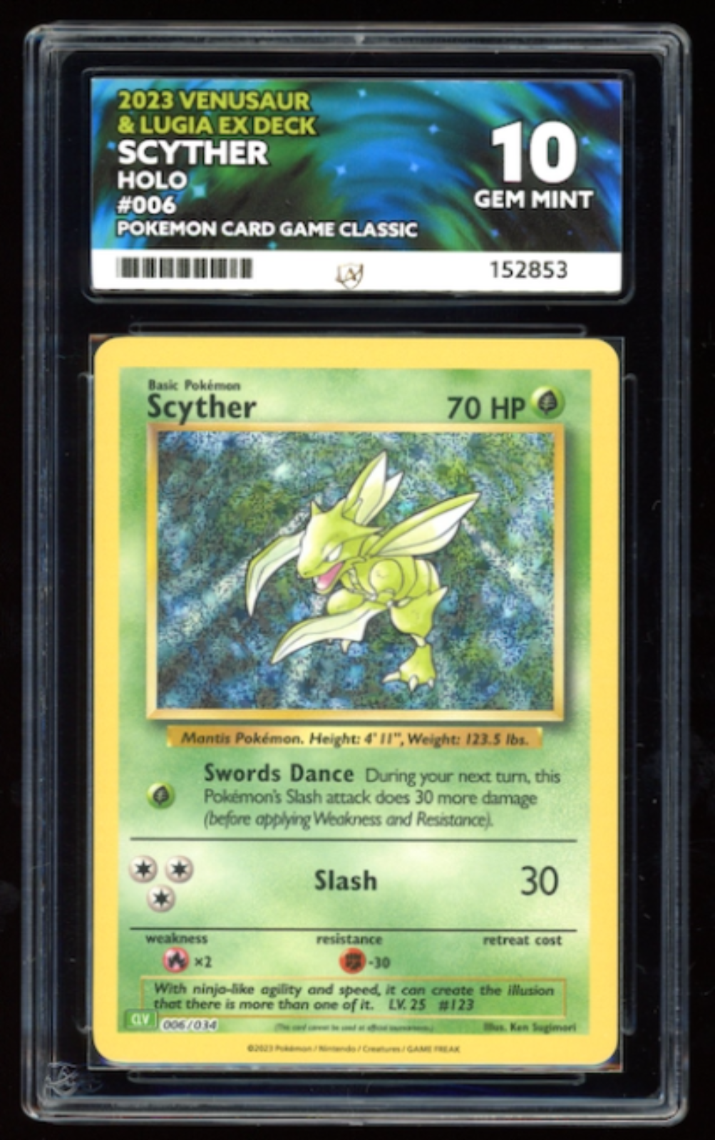 Venusaur & Lugia EX Deck Holo Scyther Holo 006/034  ACE 10 Gem Mint - PokeRand