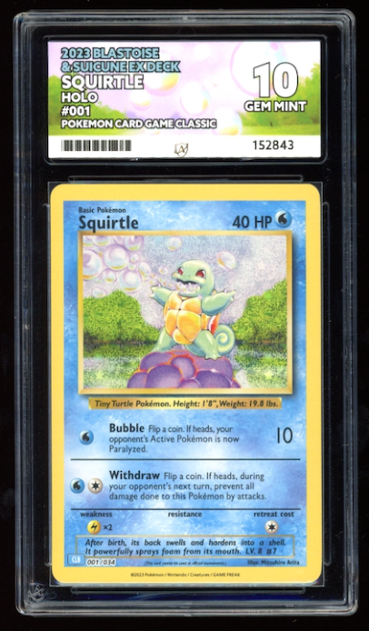 Blastoise & Suicine EX Deck Squirtle Holo 001/034  ACE 10 Gem Mint - PokeRand