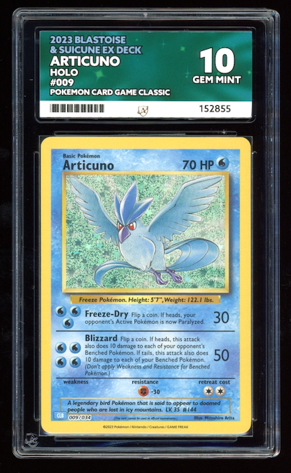 Blastoise & Suicine EX Deck Articuno Holo 009/034  ACE 10 Gem Mint - PokeRand