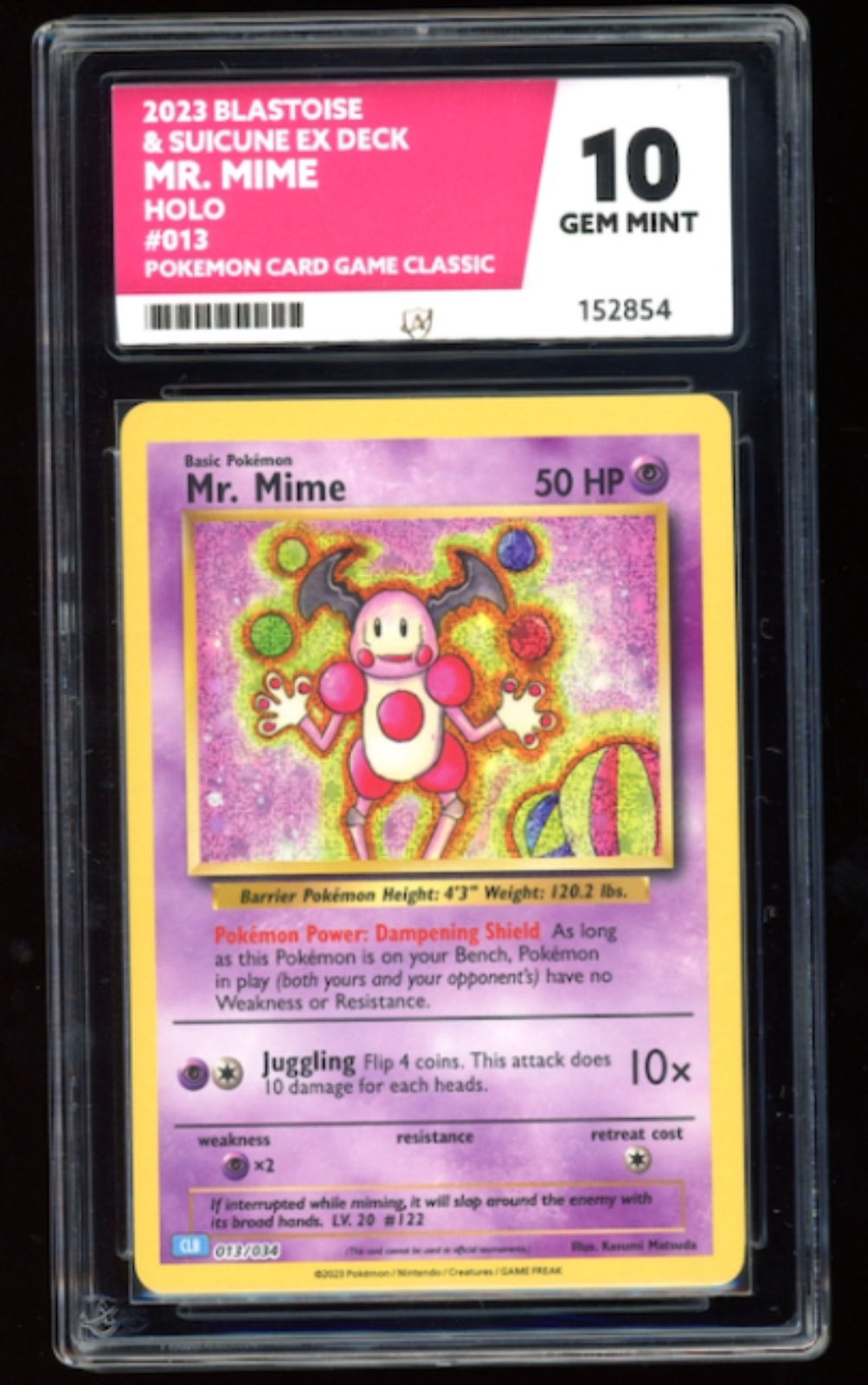 Blastoise & Suicine EX Deck Mr Mime Holo 013/034 ACE 10 Gem Mint – PokeRand