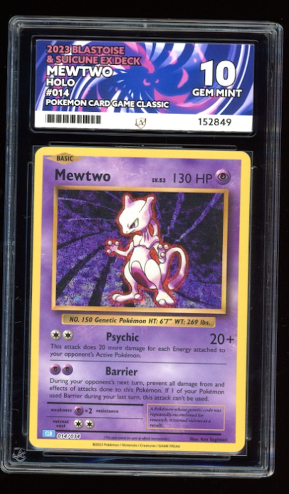 Blastoise & Suicine EX Deck Mewtwo Holo 014/034  ACE 10 Gem Mint - PokeRand