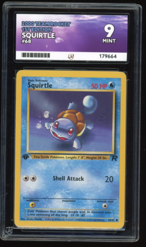 2000 Team Rocket 1st Edition Squirtle 68/82  ACE 9 Mint