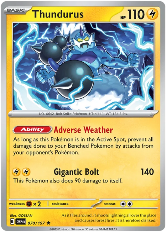 Thundurus Holo (070/197) - Obsidian Flames - PokeRand